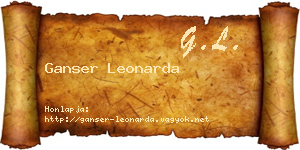 Ganser Leonarda névjegykártya